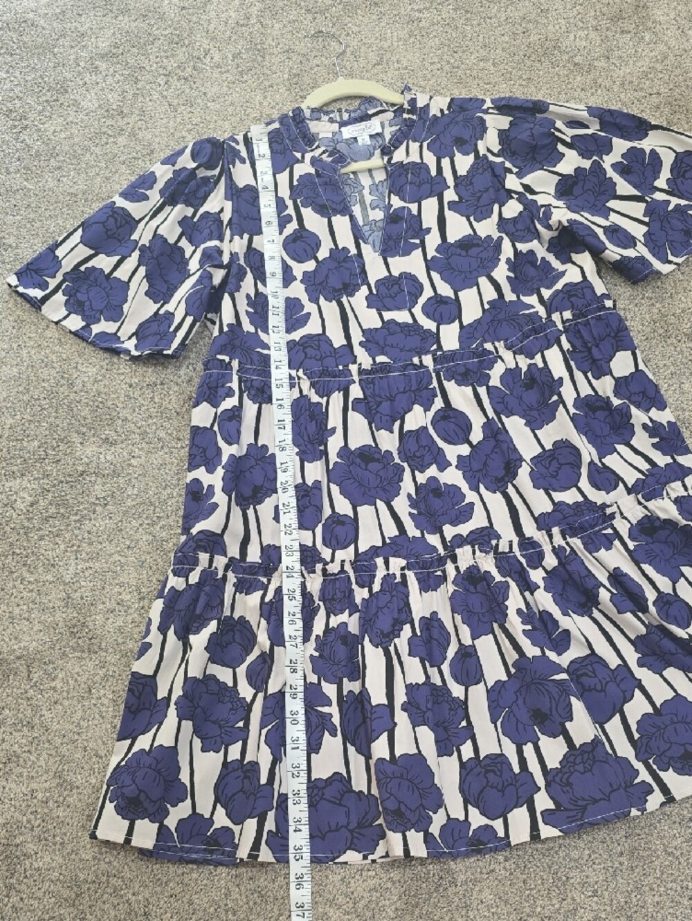 Mud Pie Purple Floral Tiered Dress - Picture 8 of 8